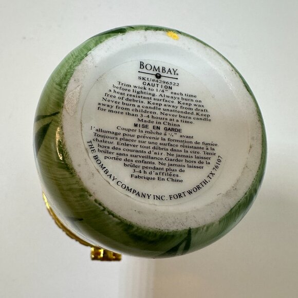 VTG Bombay Co Porcelain Victorian Floral Tulip Trinket Box Hinged Lid w/ Candle - Picture 7 of 9